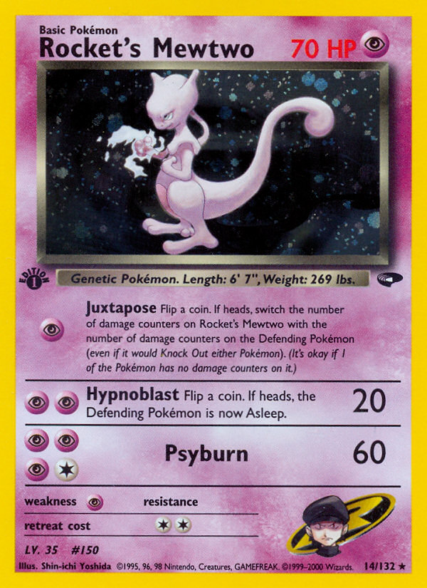 Rocket's Mewtwo (14/132) [Gym Challenge 1st Edition] | Gear Gaming Bentonville