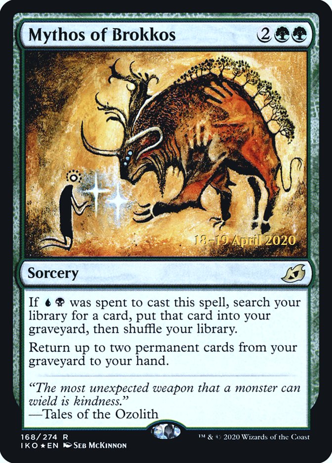 Mythos of Brokkos [Ikoria: Lair of Behemoths Prerelease Promos] | Gear Gaming Bentonville