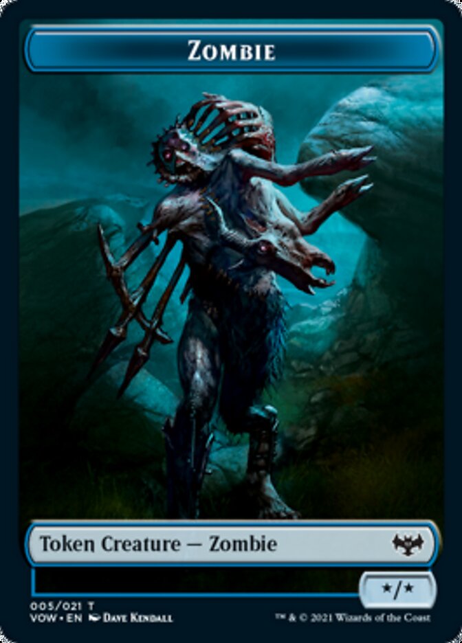Human (001) // Zombie (005) Double-Sided Token [Innistrad: Crimson Vow Tokens] | Gear Gaming Bentonville