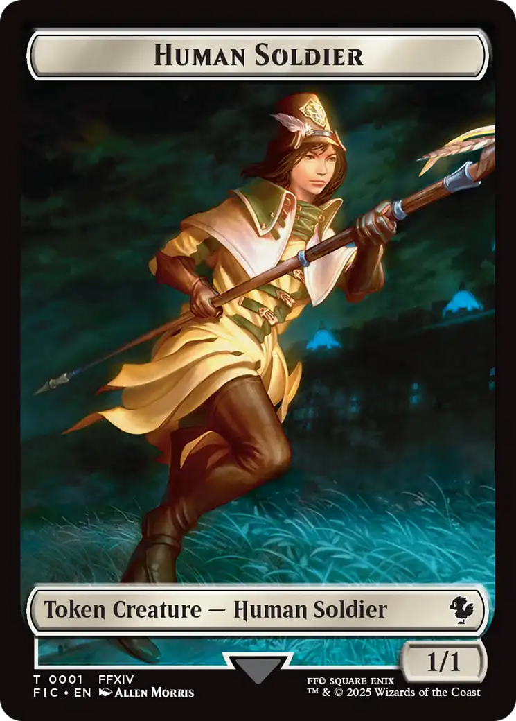 Human Soldier // Hero (0009) Double-Sided Token [FINAL FANTASY Commander Tokens] | Gear Gaming Bentonville