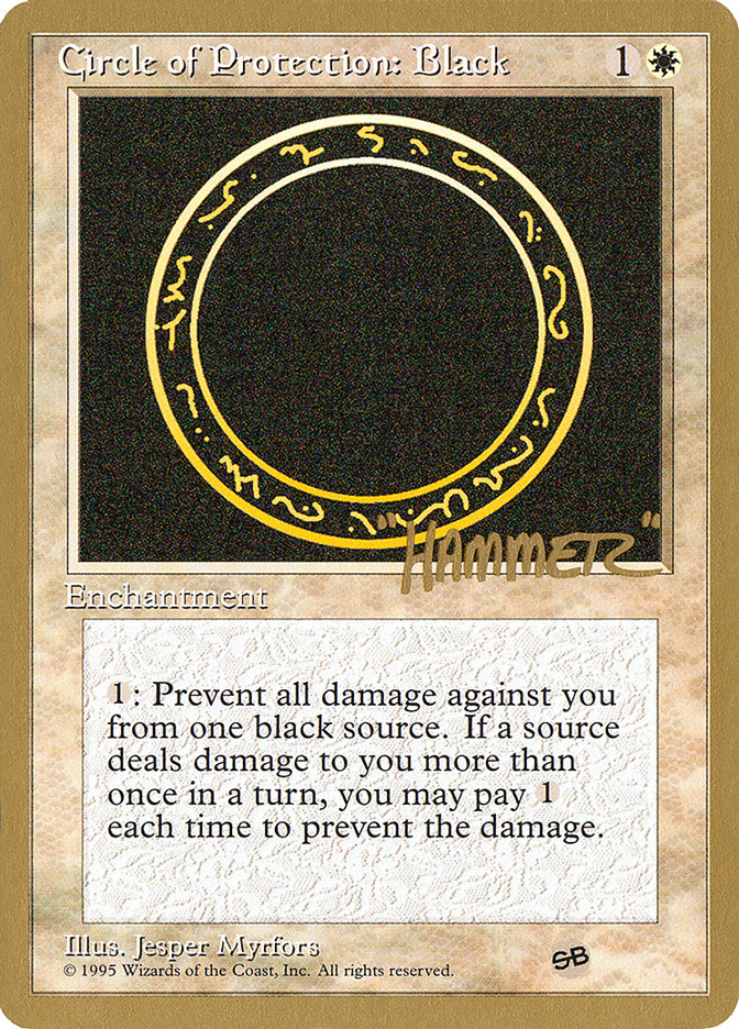 Circle of Protection: Black (Shawn "Hammer" Regnier) (SB) [Pro Tour Collector Set] | Gear Gaming Bentonville