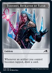 Samurai // Tezzeret, Betrayer of Flesh Emblem Double-Sided Token [Kamigawa: Neon Dynasty Tokens] | Gear Gaming Bentonville