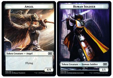 Angel // Human Soldier Double-Sided Token [Double Masters Tokens] | Gear Gaming Bentonville