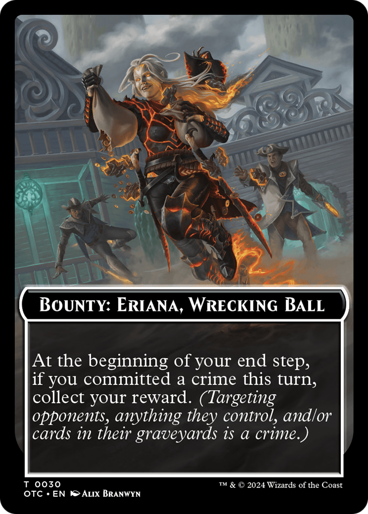 Bounty: Eriana, Wrecking Ball // Bounty Rules Double-Sided Token [Outlaws of Thunder Junction Commander Tokens] | Gear Gaming Bentonville