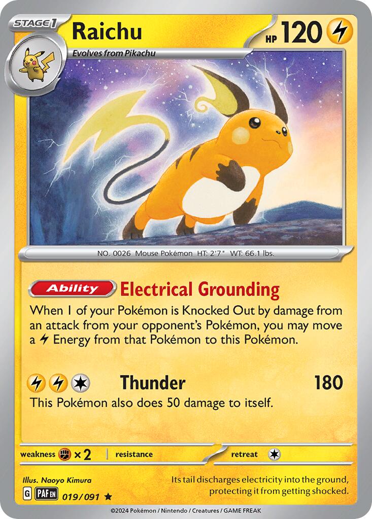 Raichu (019/091) (Theme Deck Exclusive) [Scarlet & Violet: Paldean Fates] | Gear Gaming Bentonville