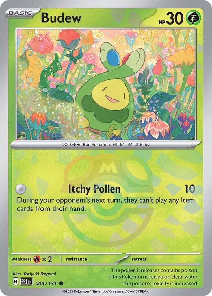 Budew (004/131) (Master Ball Pattern) [Scarlet & Violet: Prismatic Evolutions] | Gear Gaming Bentonville