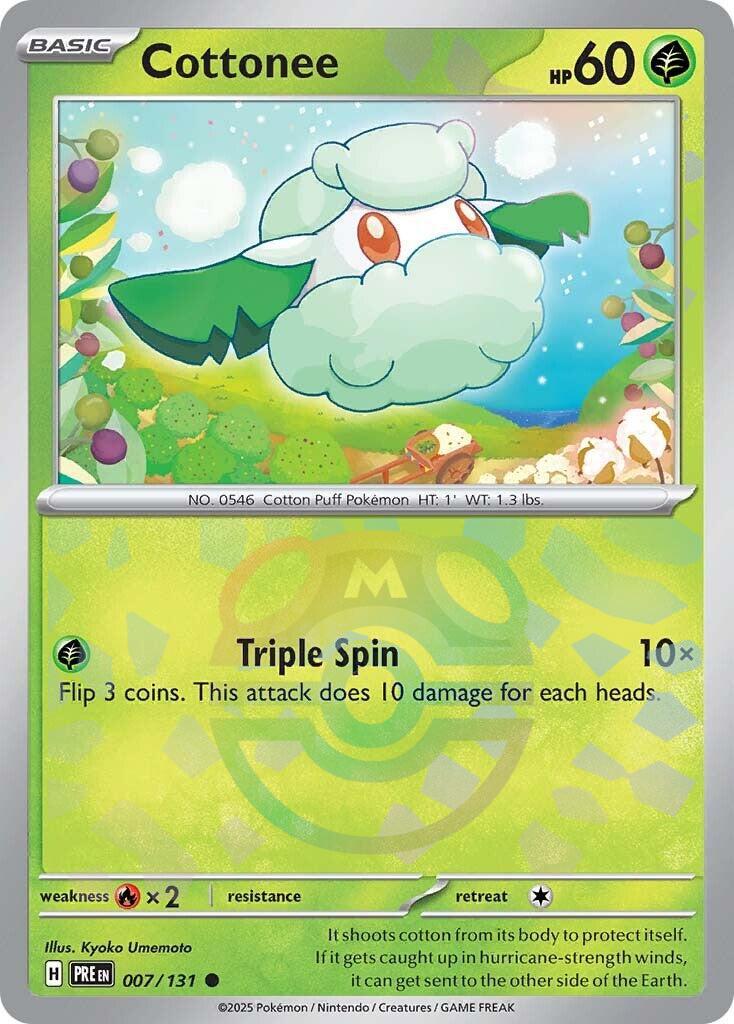 Cottonee (007/131) (Master Ball Pattern) [Scarlet & Violet: Prismatic Evolutions] | Gear Gaming Bentonville
