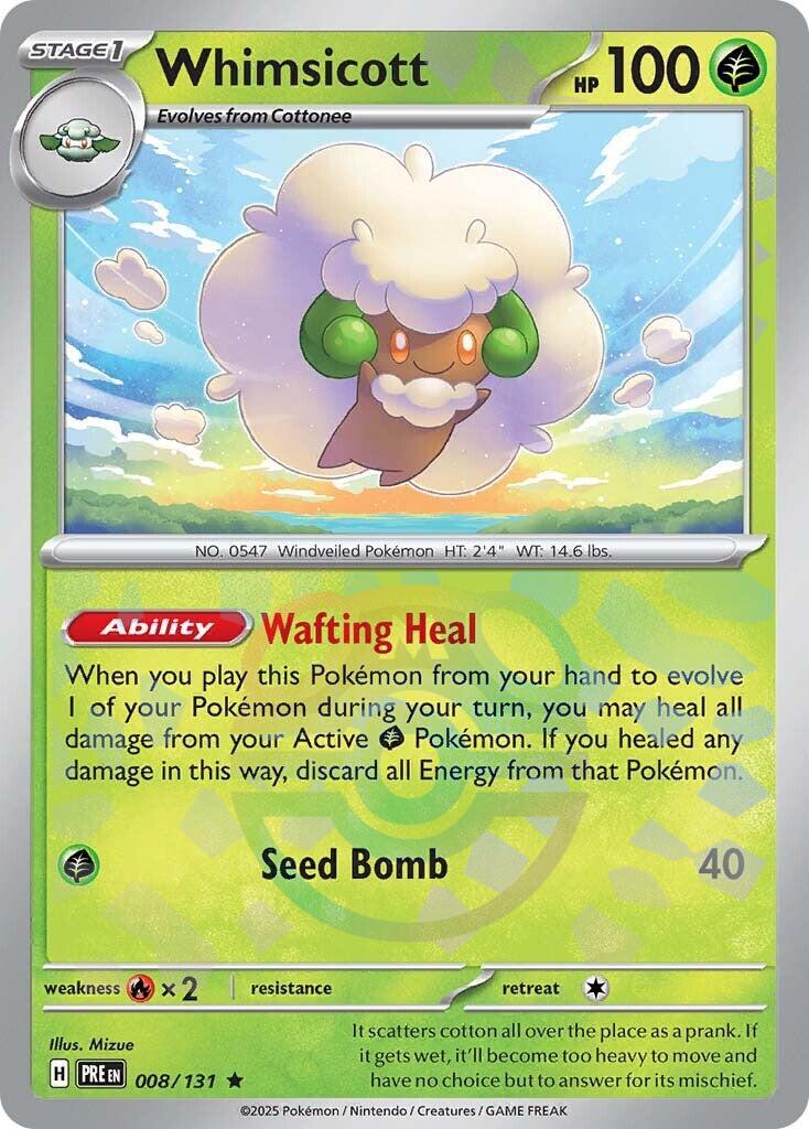 Whimsicott (008/131) (Master Ball Pattern) [Scarlet & Violet: Prismatic Evolutions] | Gear Gaming Bentonville