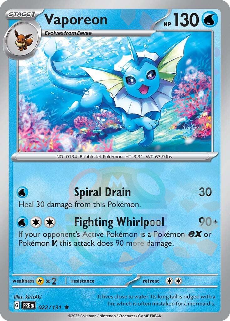 Vaporeon (022/131) (Master Ball Pattern) [Scarlet & Violet: Prismatic Evolutions] | Gear Gaming Bentonville