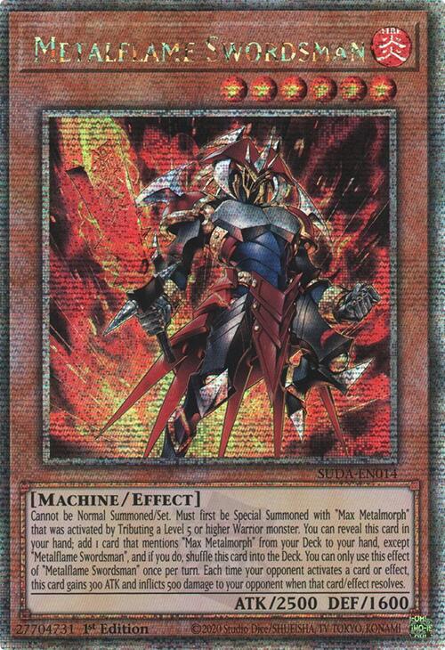 Metalflame Swordsman (Quarter Century Secret Rare) [SUDA-EN014] Quarter Century Secret Rare | Gear Gaming Bentonville