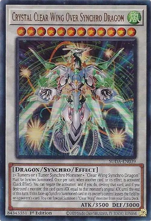 Crystal Clear Wing Over Synchro Dragon [SUDA-EN039] Ultra Rare | Gear Gaming Bentonville