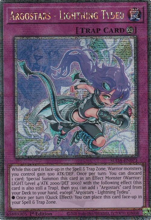 Argostars - Lightning Tydeu (Quarter Century Secret Rare) [SUDA-EN071] Quarter Century Secret Rare | Gear Gaming Bentonville