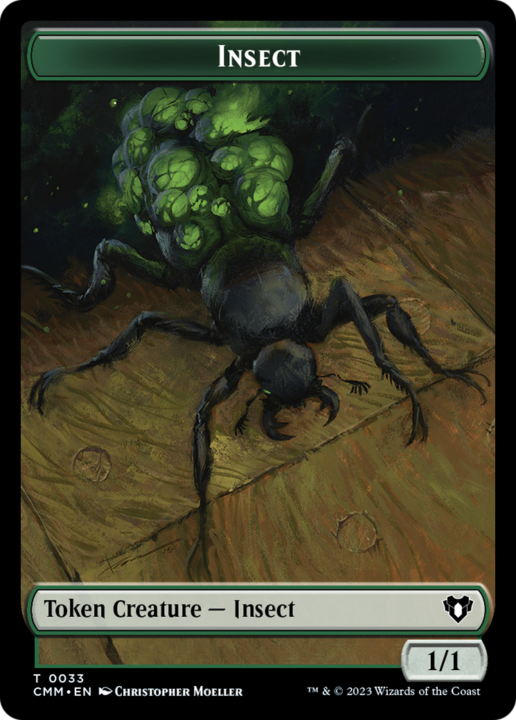 Spirit (0010) // Insect Double-Sided Token [Commander Masters Tokens] | Gear Gaming Bentonville