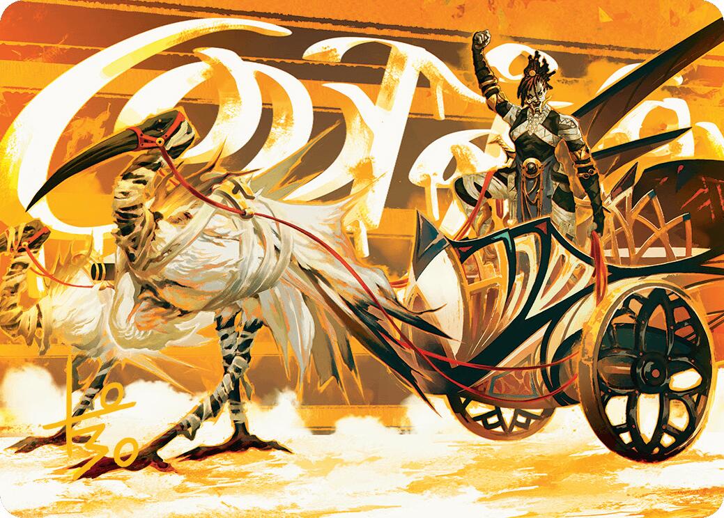 Skyseer's Chariot Art Card (Gold-Stamped Signature) [Aetherdrift Art Series] | Gear Gaming Bentonville