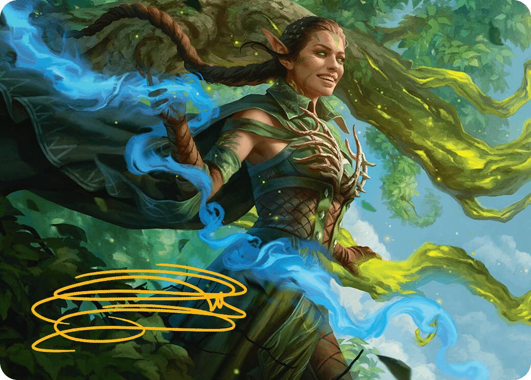 Nissa, Worldsoul Speaker Art Card (Gold-Stamped Signature) [Aetherdrift Art Series] | Gear Gaming Bentonville