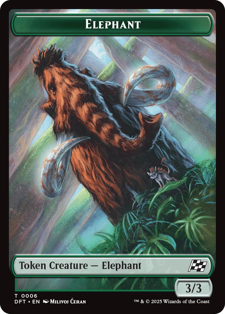 Elephant // Zombie (0003) Double-Sided Token [Aetherdrift Tokens] | Gear Gaming Bentonville