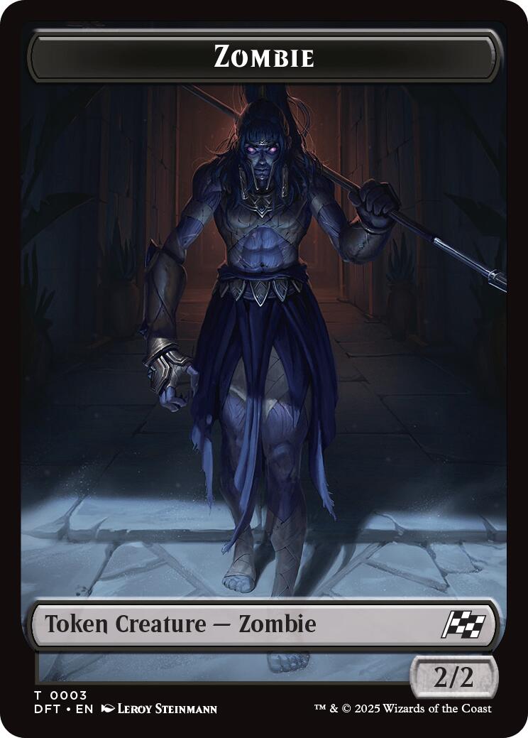 Zombie (0007) // Zombie (0003) Double-Sided Token [Aetherdrift Commander Tokens] | Gear Gaming Bentonville