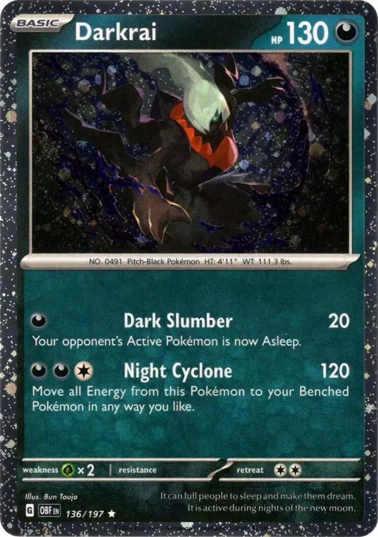 Darkrai (136/197) (Cosmos Holo) [Scarlet & Violet: Obsidian Flames] | Gear Gaming Bentonville