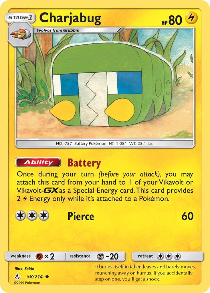 Charjabug (58/214) [Sun & Moon: Unbroken Bonds] | Gear Gaming Bentonville
