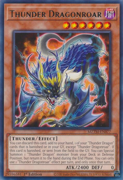 Thunder Dragonroar [MZTM-EN077] Rare | Gear Gaming Bentonville