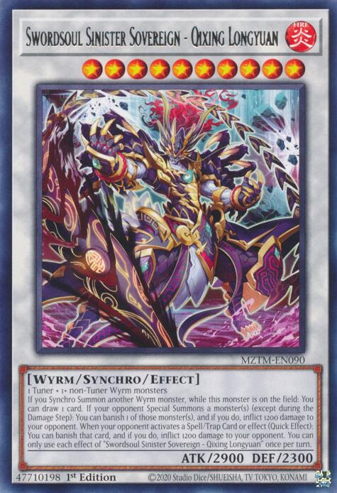 Swordsoul Sinister Sovereign - Qixing Longyuan [MZTM-EN090] Rare | Gear Gaming Bentonville