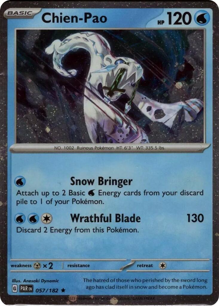 Chien-Pao (057/182) (Cosmos Holo) [Scarlet & Violet: Paradox Rift] | Gear Gaming Bentonville