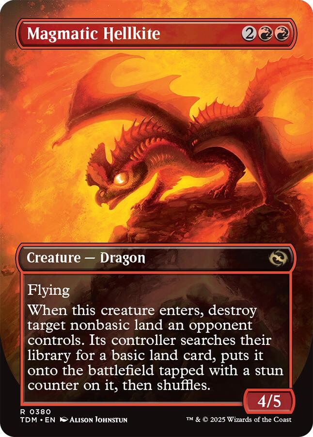 Magmatic Hellkite (Borderless) [Tarkir: Dragonstorm] | Gear Gaming Bentonville
