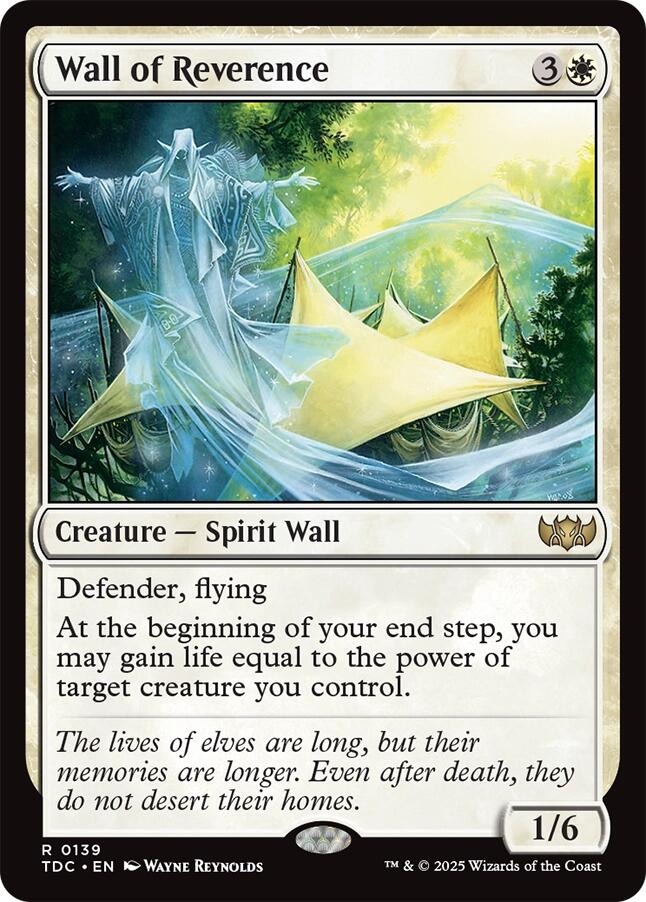 Wall of Reverence [Tarkir: Dragonstorm Commander] | Gear Gaming Bentonville