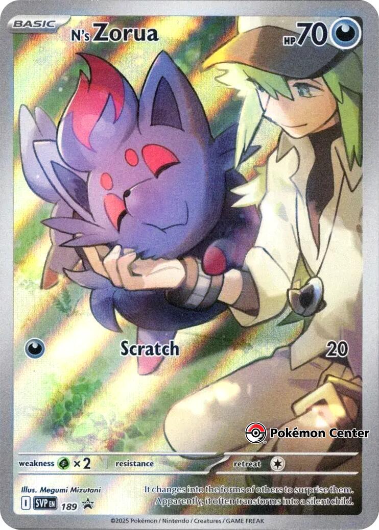 N's Zorua (SVP189) (Pokemon Center Exclusive) [Scarlet & Violet: Black Star Promos] | Gear Gaming Bentonville