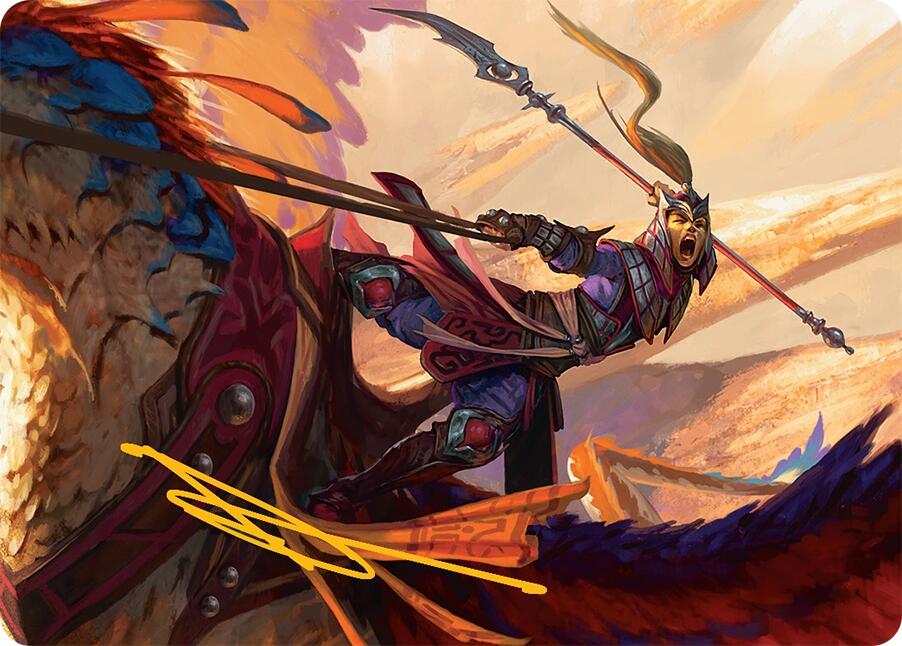 Dragonback Lancer Art Card (3/54) (Gold-Stamped Signature) [Tarkir: Dragonstorm Art Series] | Gear Gaming Bentonville