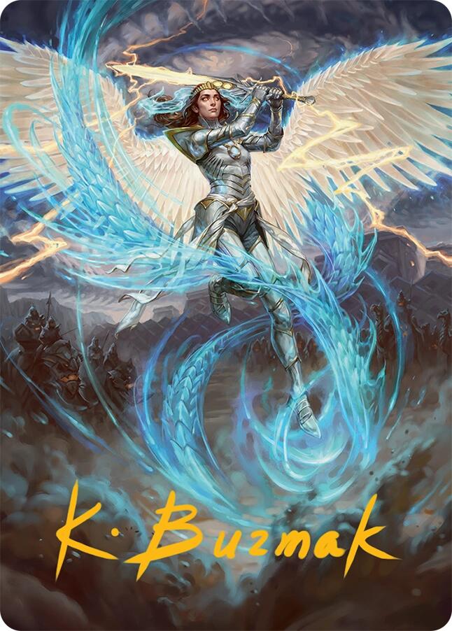 Elspeth, Storm Slayer Art Card (49/54) (Gold-Stamped Signature) [Tarkir: Dragonstorm Art Series] | Gear Gaming Bentonville