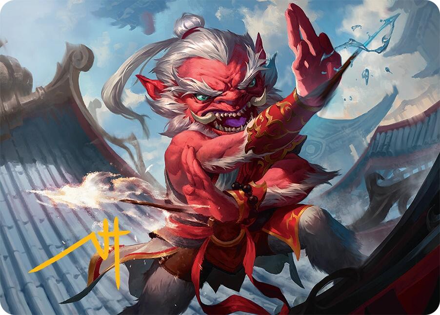 Devoted Duelist Art Card (15/54) (Gold-Stamped Signature) [Tarkir: Dragonstorm Art Series] | Gear Gaming Bentonville