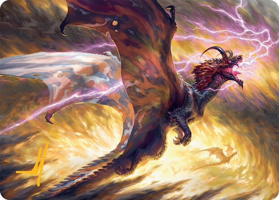 Stormscale Scion Art Card (17/54) (Gold-Stamped Signature) [Tarkir: Dragonstorm Art Series] | Gear Gaming Bentonville