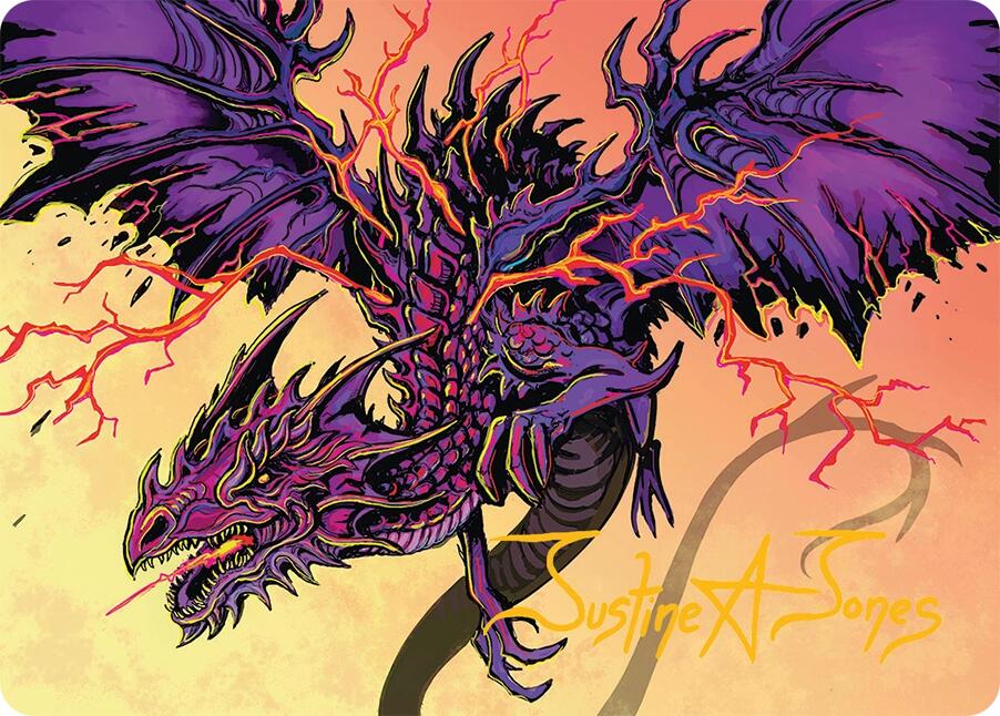 Stormshriek Feral Art Card (35/54) (Gold-Stamped Signature) [Tarkir: Dragonstorm Art Series] | Gear Gaming Bentonville