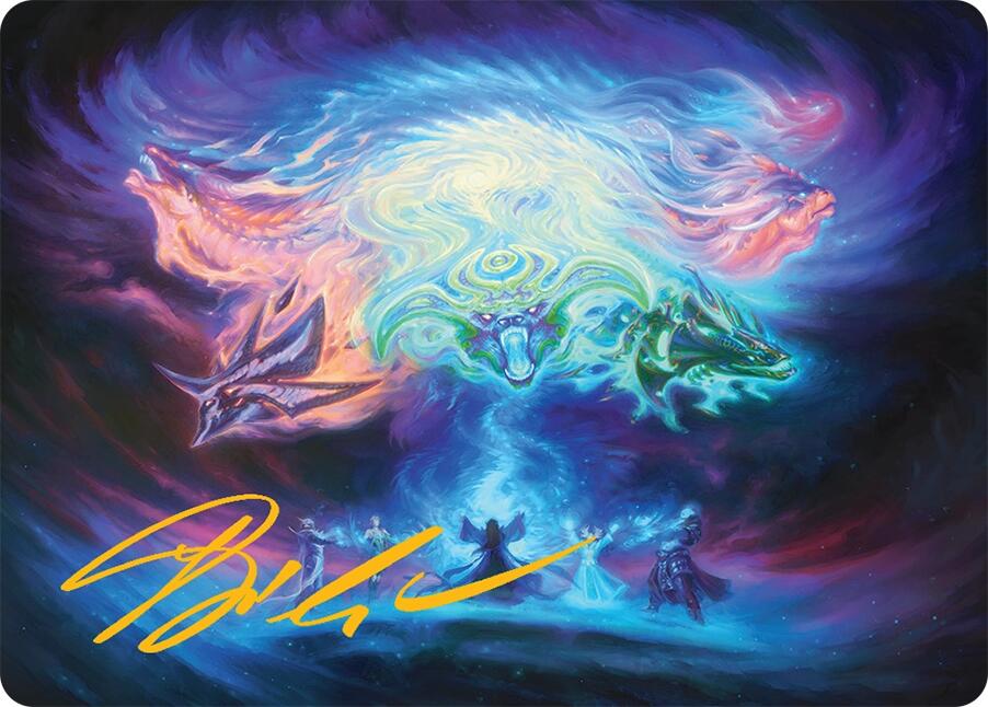 Call the Spirit Dragons Art Card (21/54) (Gold-Stamped Signature) [Tarkir: Dragonstorm Art Series] | Gear Gaming Bentonville
