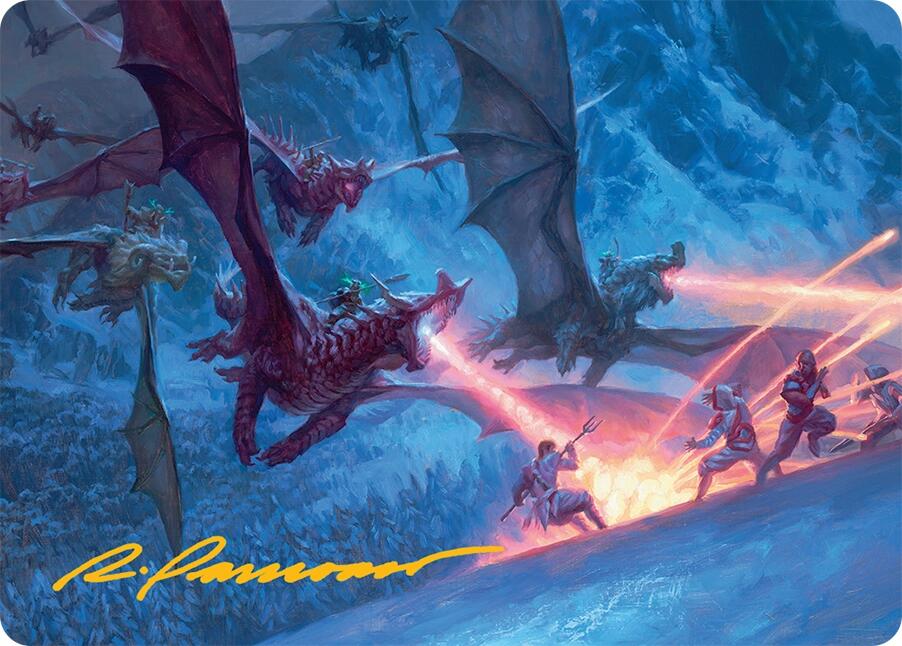 Dragonback Assault Art Card (22/54) (Gold-Stamped Signature) [Tarkir: Dragonstorm Art Series] | Gear Gaming Bentonville