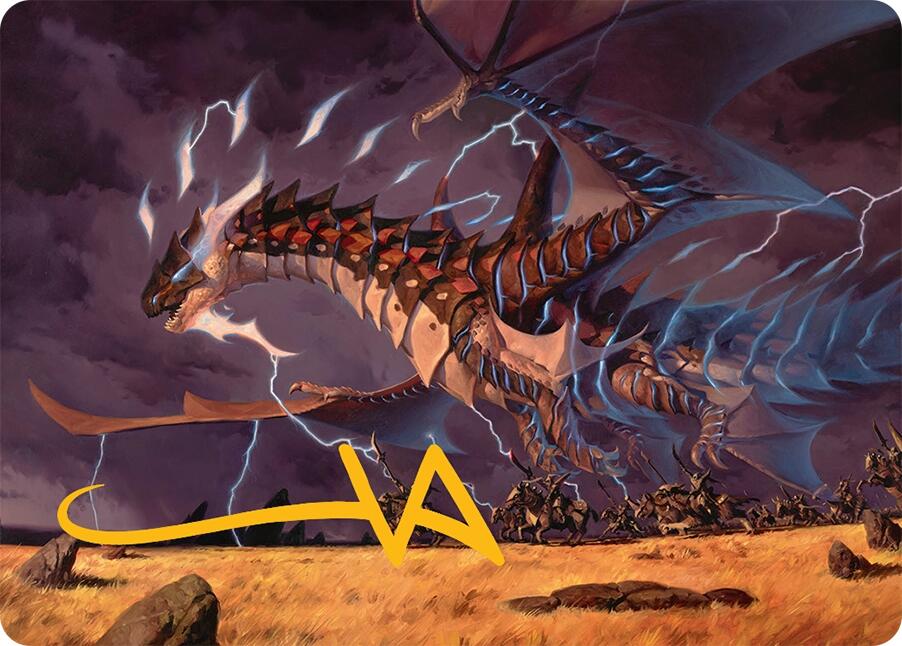 Neriv, Heart of the Storm Art Card (25/54) (Gold-Stamped Signature) [Tarkir: Dragonstorm Art Series] | Gear Gaming Bentonville