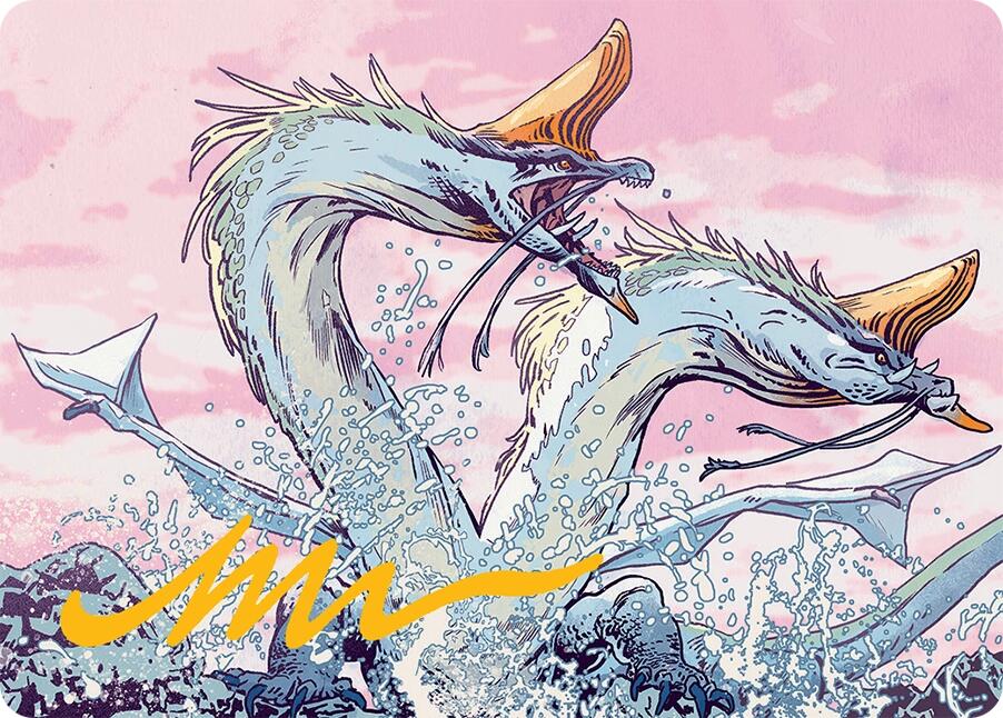 Twinmaw Stormbrood Art Card (39/54) (Gold-Stamped Signature) [Tarkir: Dragonstorm Art Series] | Gear Gaming Bentonville