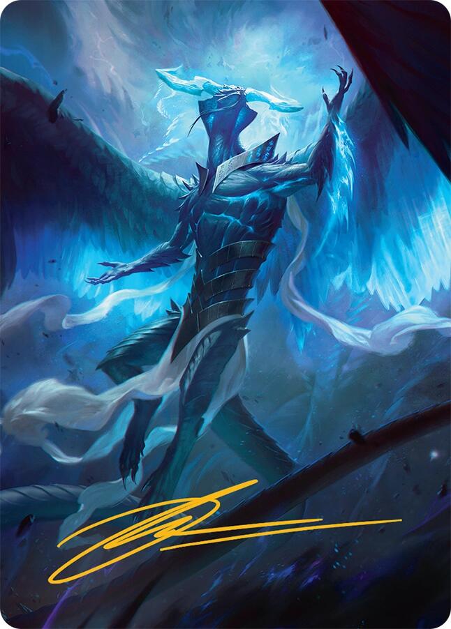 Ugin, Eye of the Storms Art Card (1/54) (Gold-Stamped Signature) [Tarkir: Dragonstorm Art Series] | Gear Gaming Bentonville