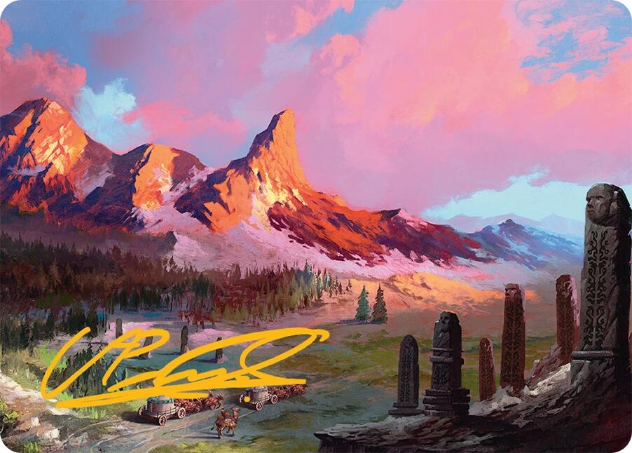 Rugged Highlands Art Card (29/54) (Gold-Stamped Signature) [Tarkir: Dragonstorm Art Series] | Gear Gaming Bentonville
