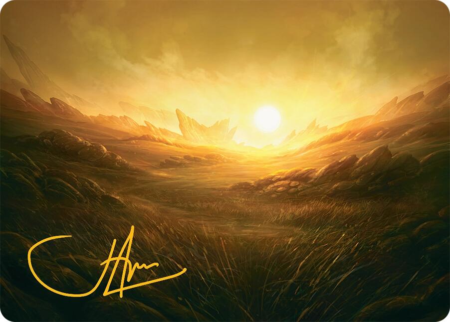 Plains Art Card (31/54) (Gold-Stamped Signature) [Tarkir: Dragonstorm Art Series] | Gear Gaming Bentonville