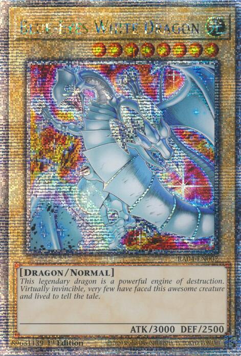 Blue-Eyes White Dragon (New Art) [RA04-EN002] Quarter Century Secret Rare | Gear Gaming Bentonville
