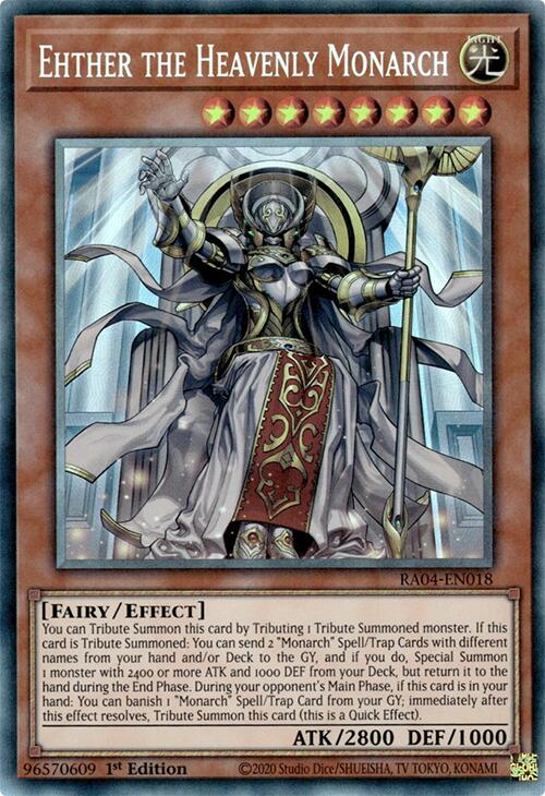 Ehther the Heavenly Monarch [RA04-EN018] Prismatic Collector's Rare | Gear Gaming Bentonville