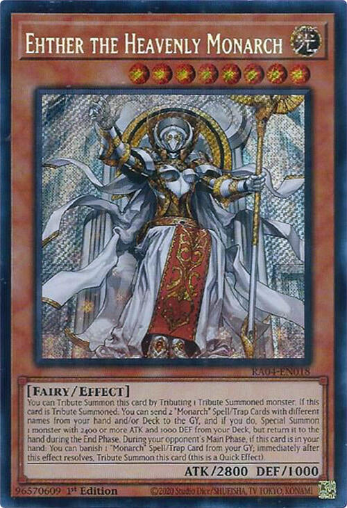 Ehther the Heavenly Monarch [RA04-EN018] Secret Rare | Gear Gaming Bentonville