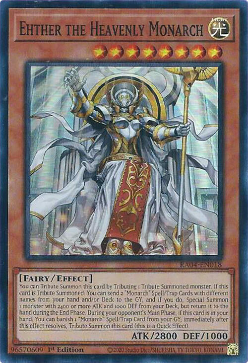 Ehther the Heavenly Monarch [RA04-EN018] Super Rare | Gear Gaming Bentonville