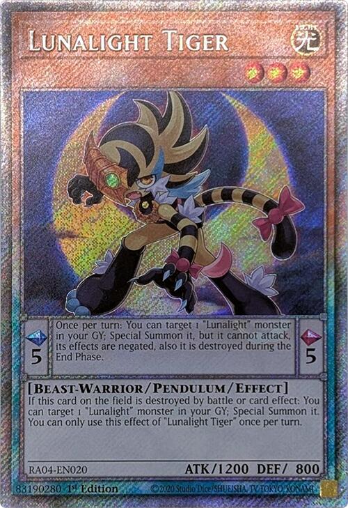 Lunalight Tiger [RA04-EN020] Platinum Secret Rare | Gear Gaming Bentonville