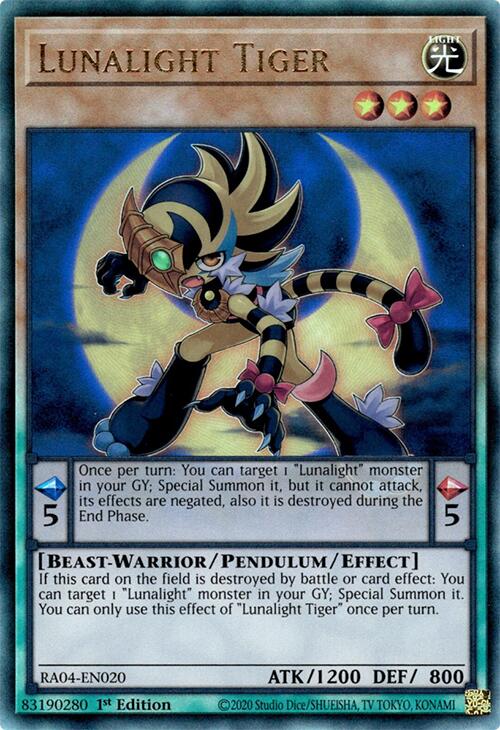 Lunalight Tiger [RA04-EN020] Prismatic Ultimate Rare | Gear Gaming Bentonville