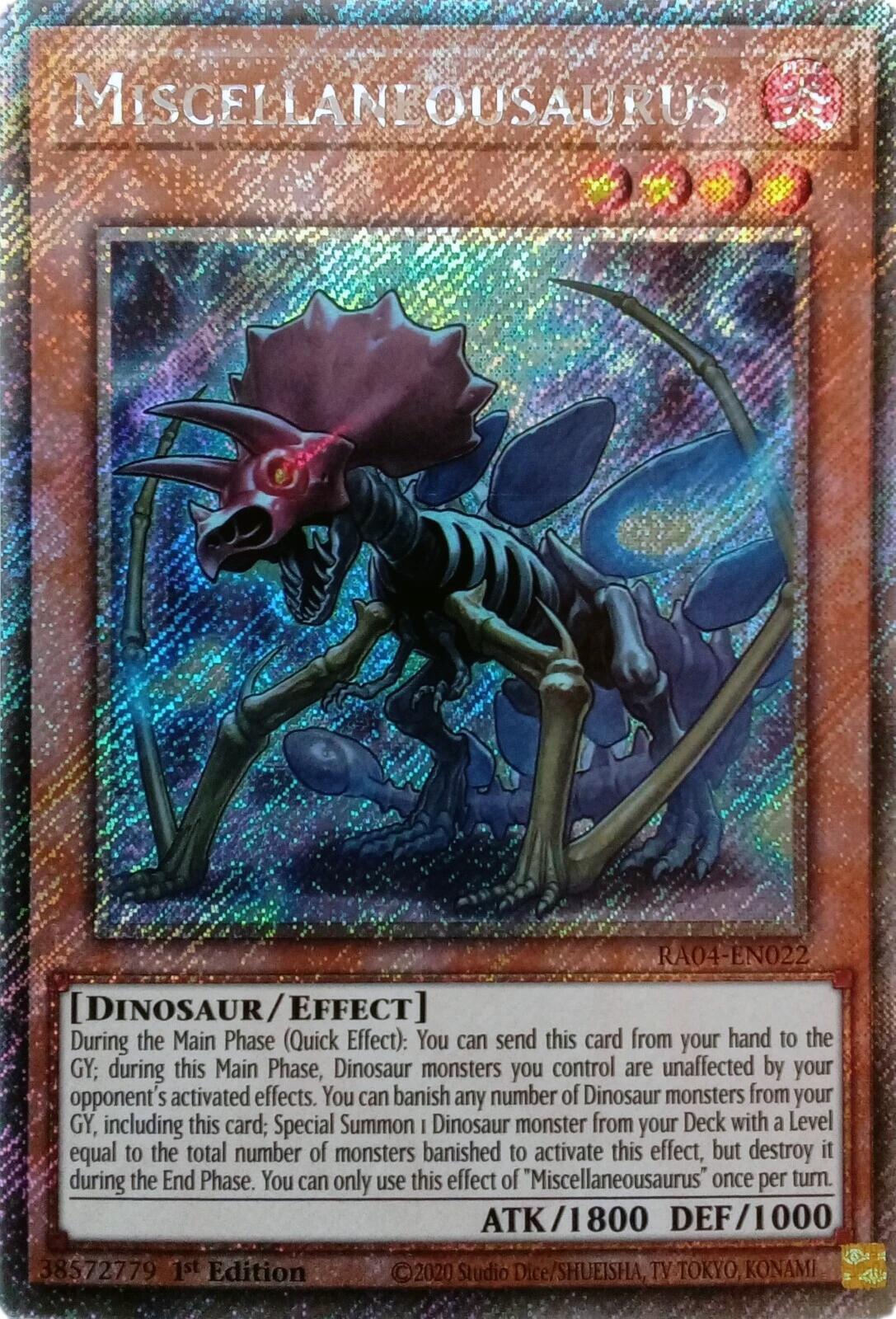 Miscellaneousaurus [RA04-EN022] Platinum Secret Rare | Gear Gaming Bentonville