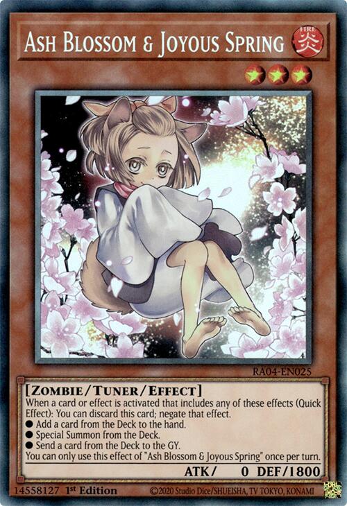 Ash Blossom & Joyous Spring (Alternate Art) [RA04-EN025] Prismatic Collector's Rare | Gear Gaming Bentonville