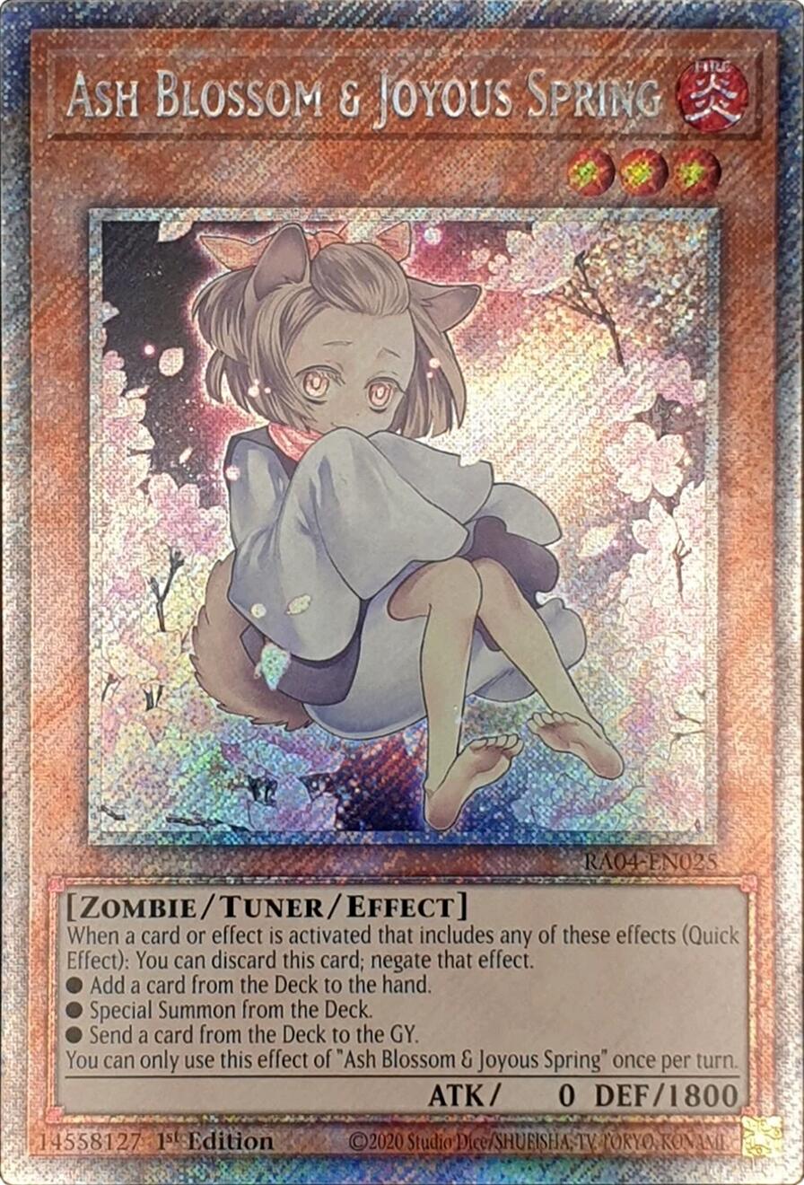 Ash Blossom & Joyous Spring (Alternate Art) [RA04-EN025] Platinum Secret Rare | Gear Gaming Bentonville